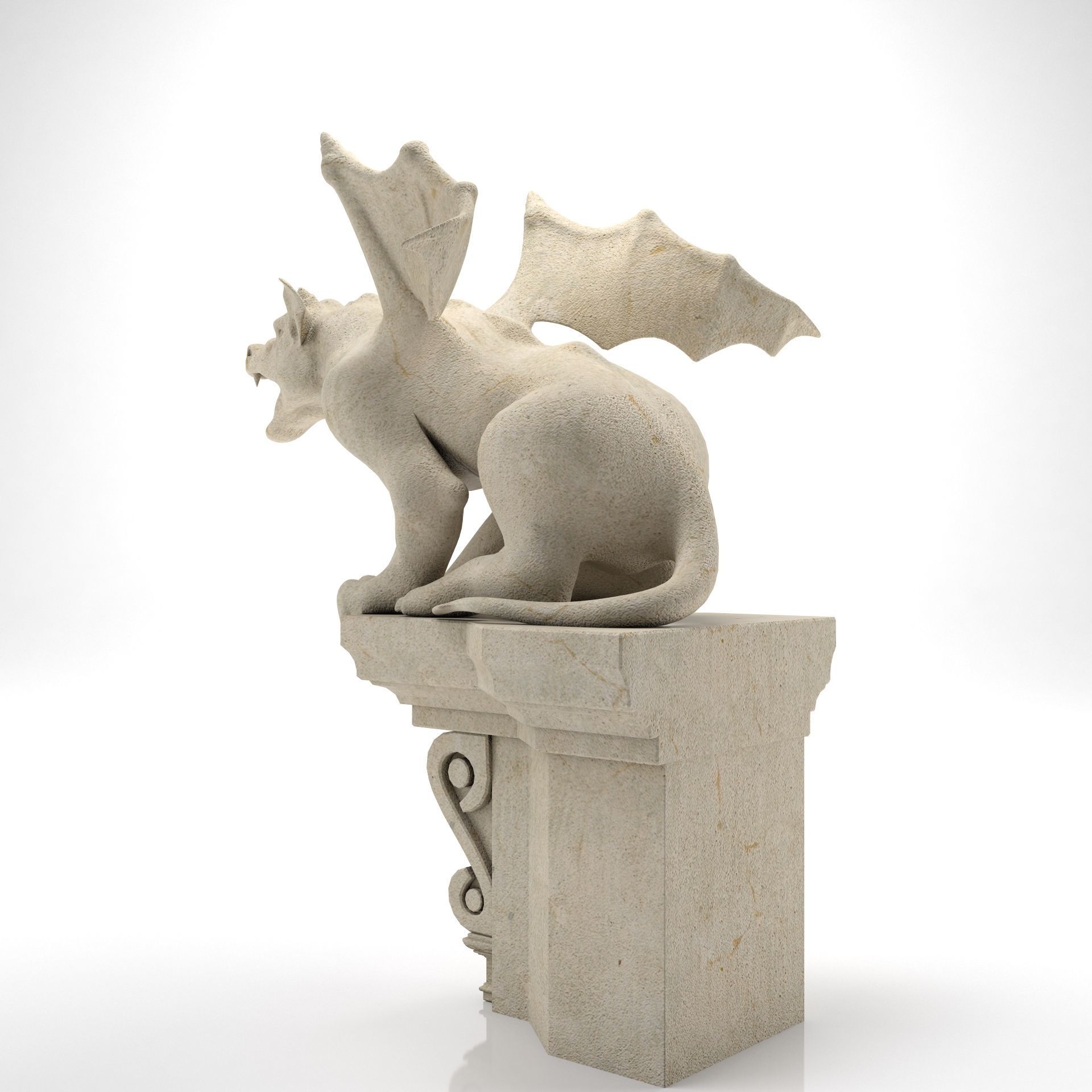 Gargoyle Gothic Statue 3D model_10