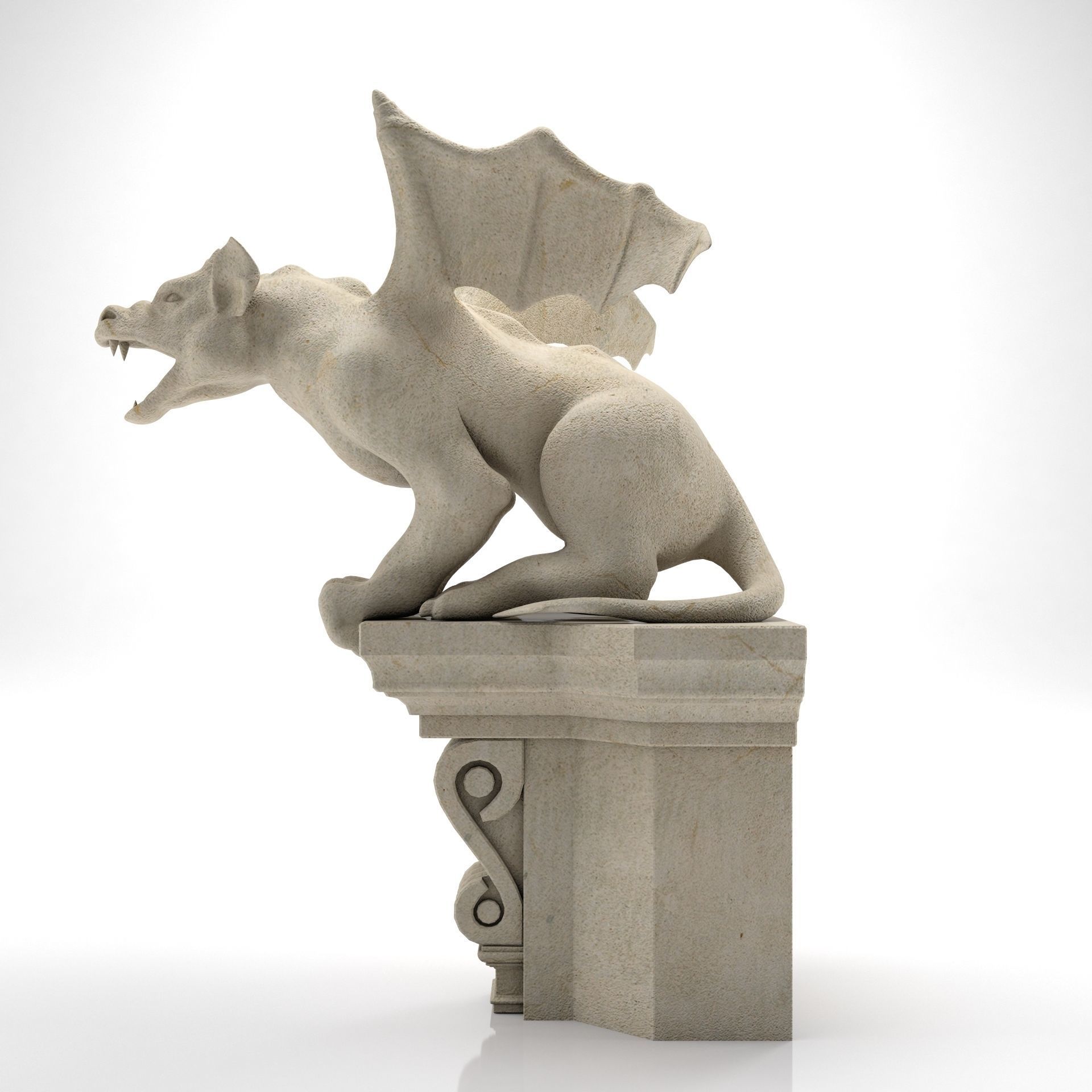 Gargoyle Gothic Statue 3D model_5