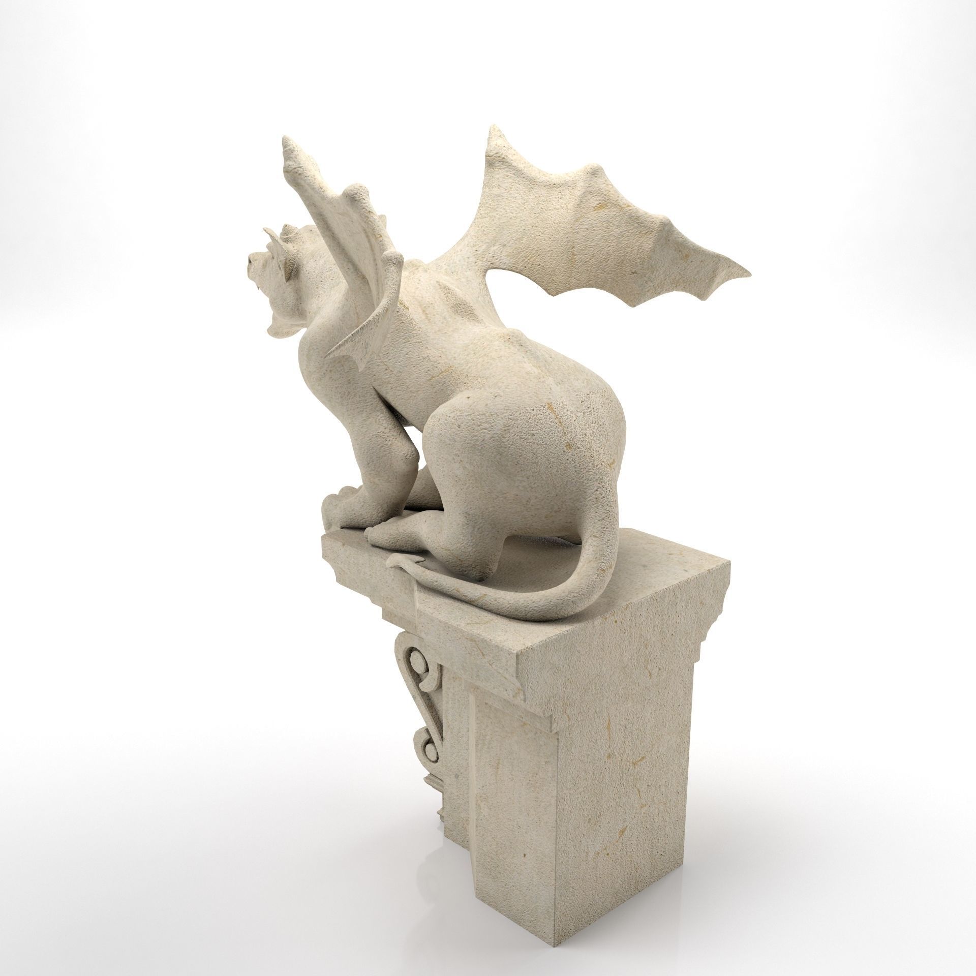 Gargoyle Gothic Statue 3D model_2