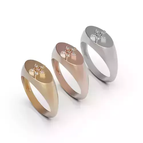 Diamond ring  star-oval