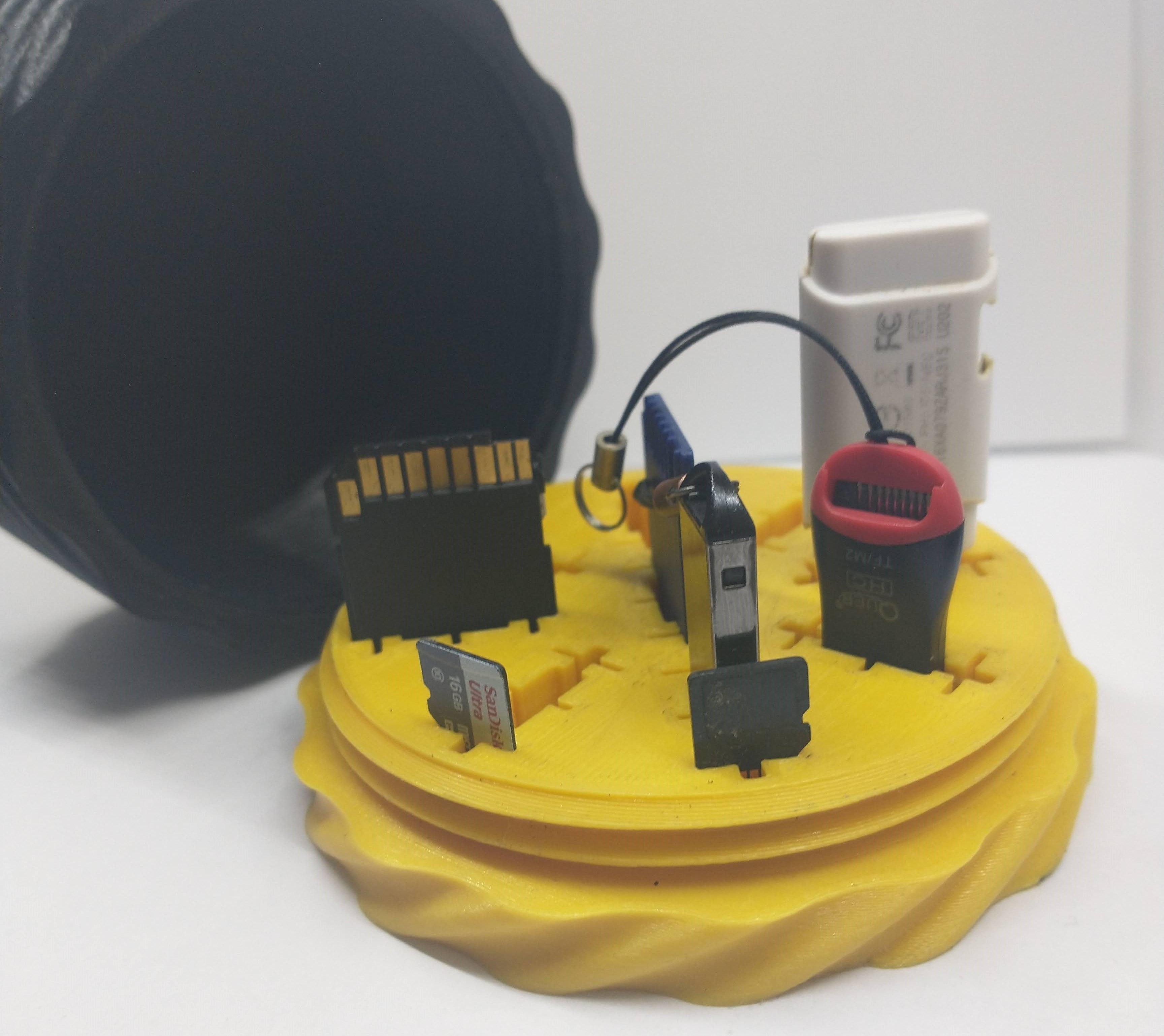 Usb and SD card holder  3D print model_3