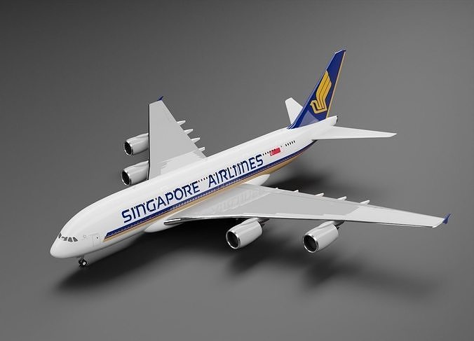 Airbus A380-800 with Singapore Livery 3D model
