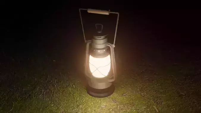 Vintage-Lamp-Free lantern in grass at night