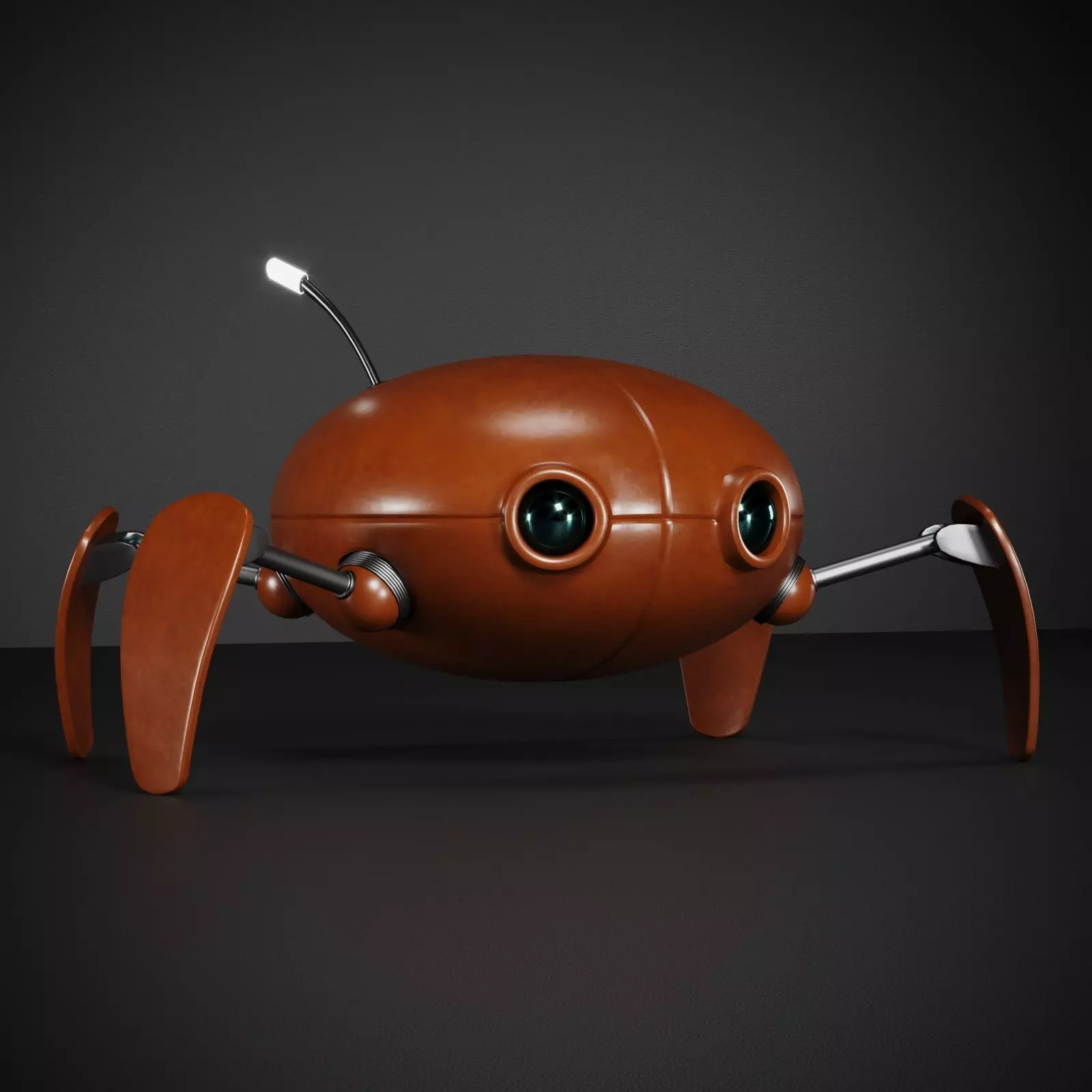Crab 3d model robot with eyes Low-poly 3D model_0