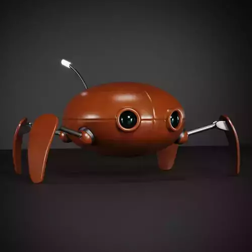 Crab 3d model robot with eyes