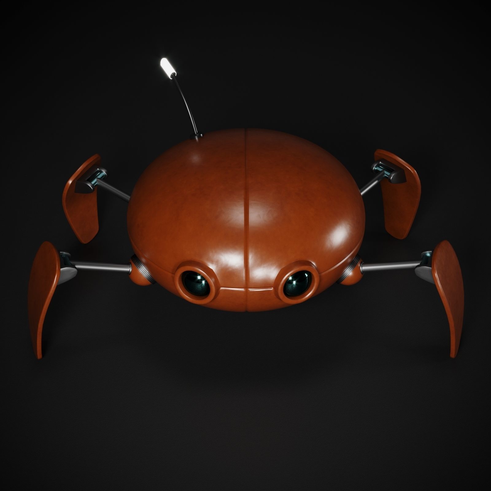 Crab 3d model robot with eyes Low-poly 3D model_2