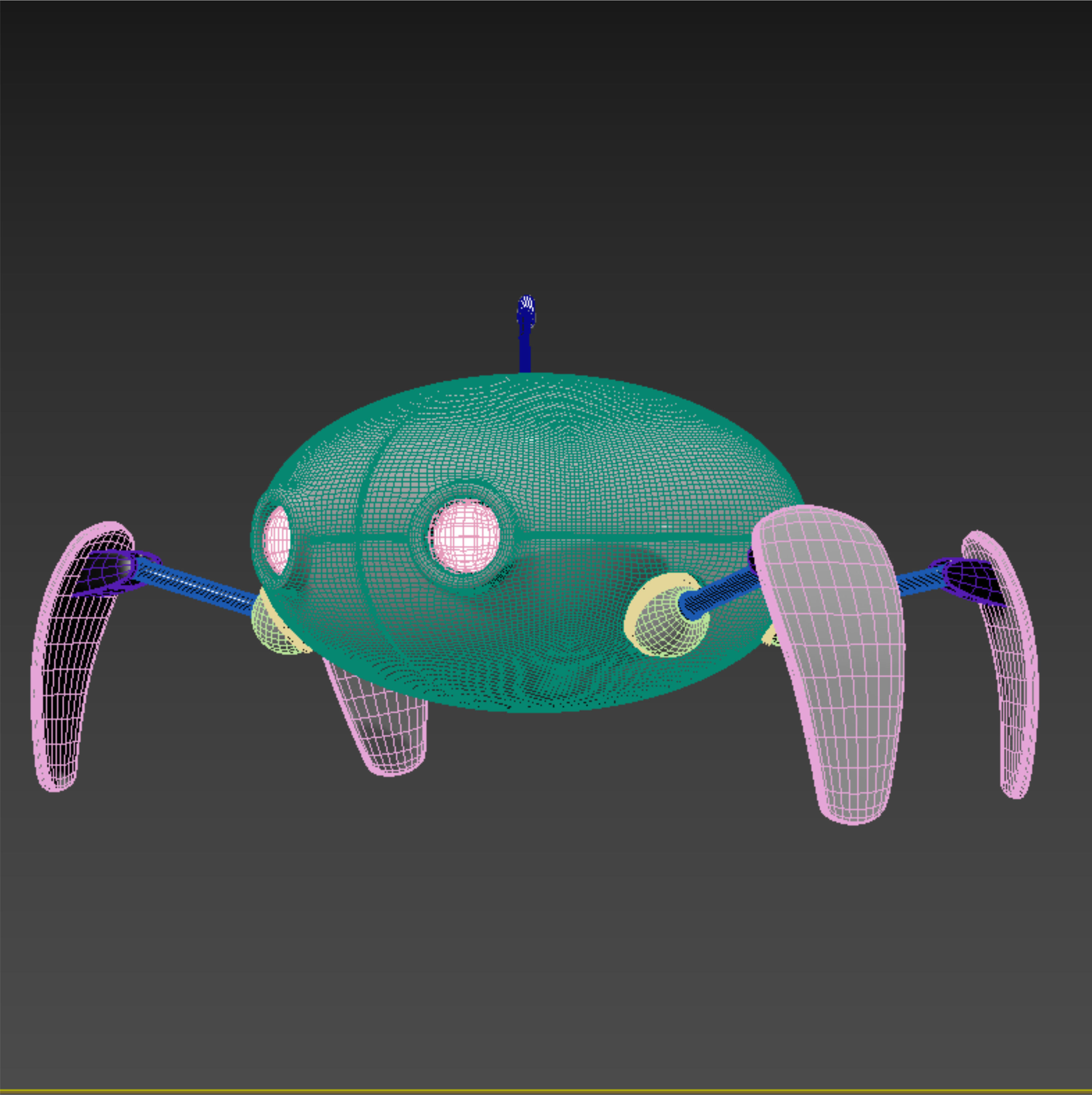 Crab 3d model robot with eyes Low-poly 3D model_4
