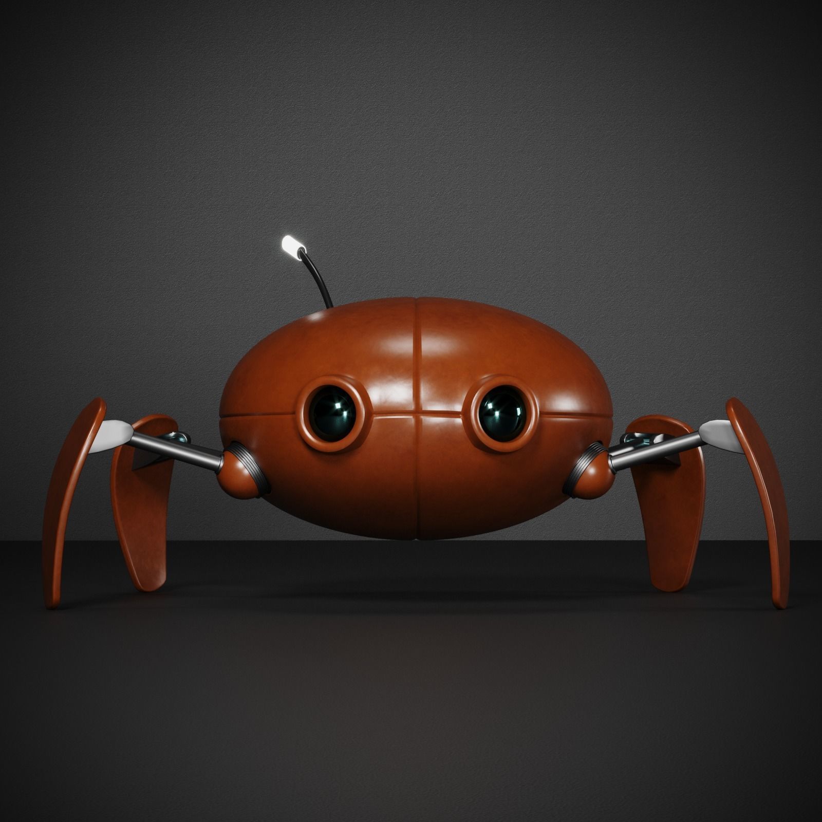 Crab 3d model robot with eyes Low-poly 3D model_1