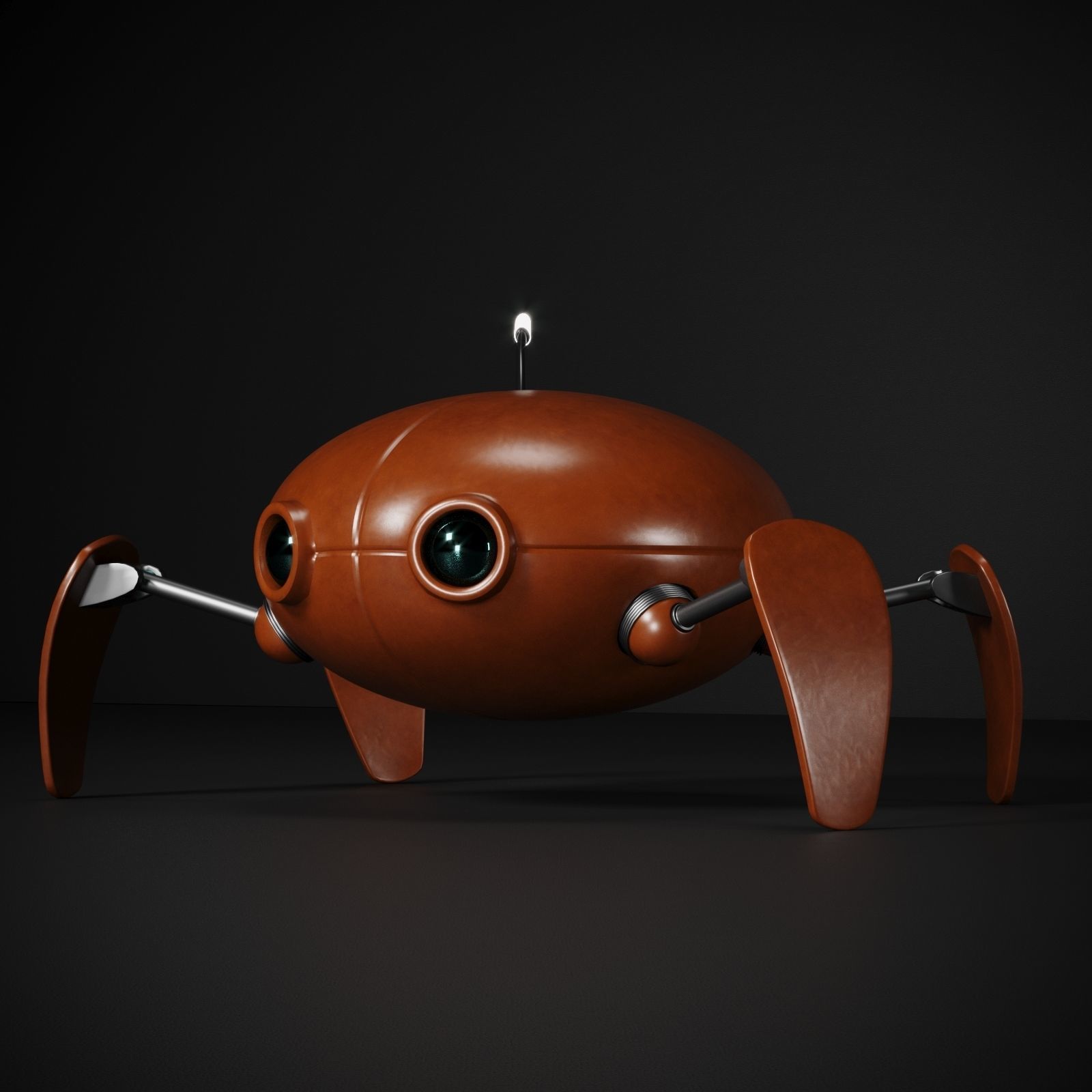Crab 3d model robot with eyes Low-poly 3D model_3