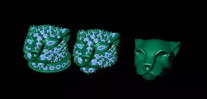 panther face  and head  ultra light 3D print model