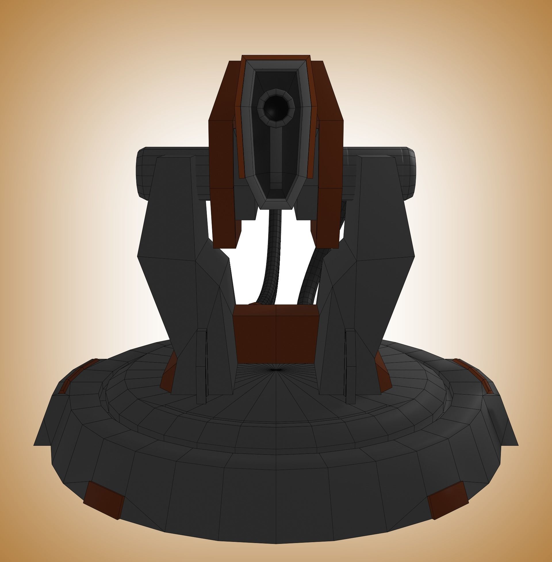 turret star wars cannon Free low-poly 3D model_3