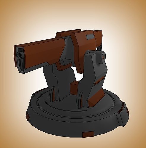 turret star wars cannon Free low-poly 3D model