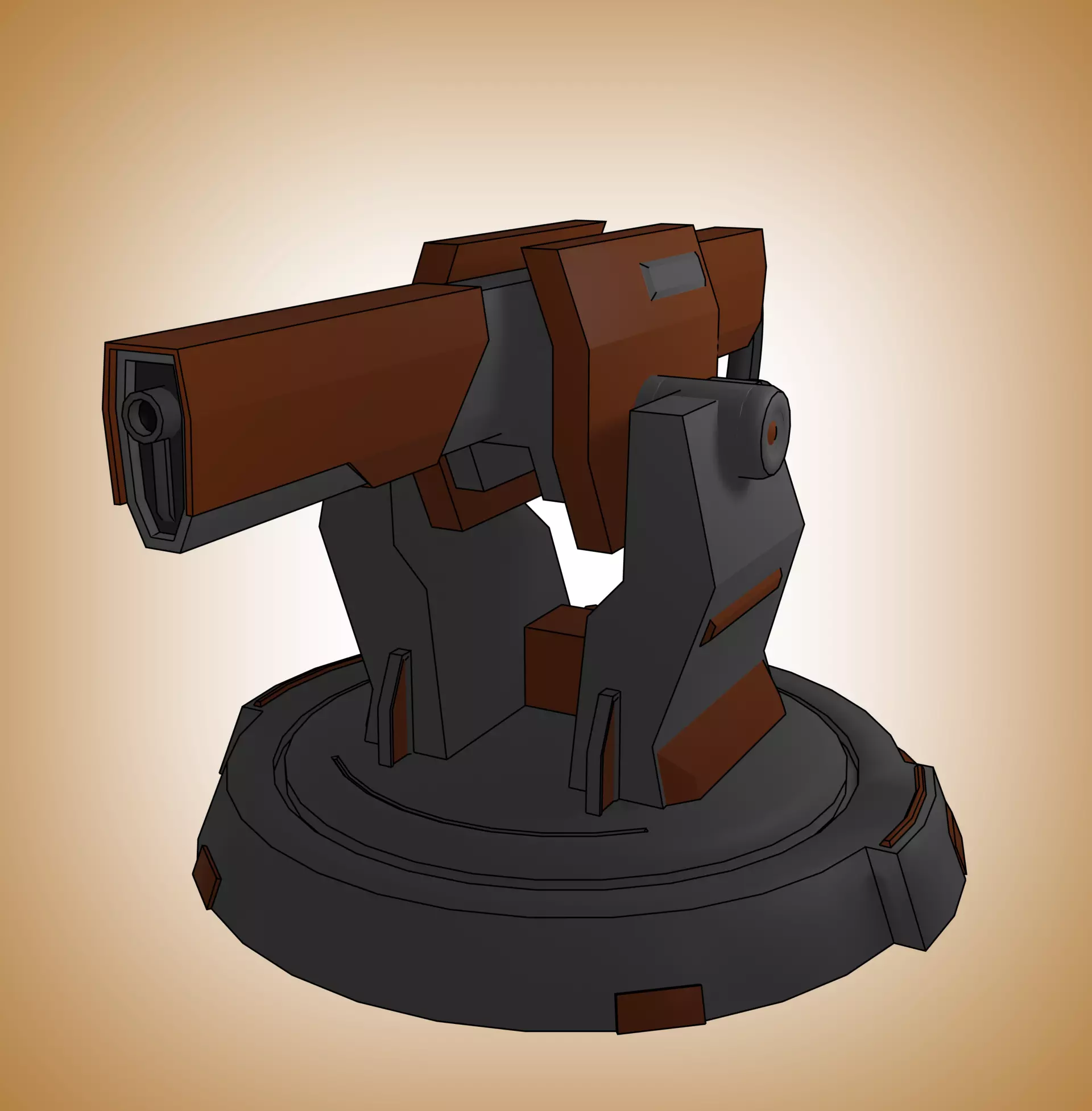 turret star wars cannon Free low-poly 3D model_0