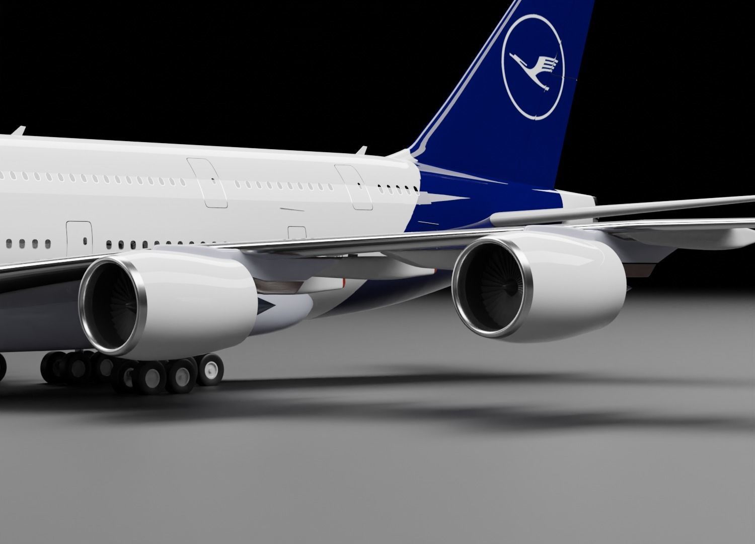 Airbus A380-800 with Lufthansa Livery 3D model 3D model_5
