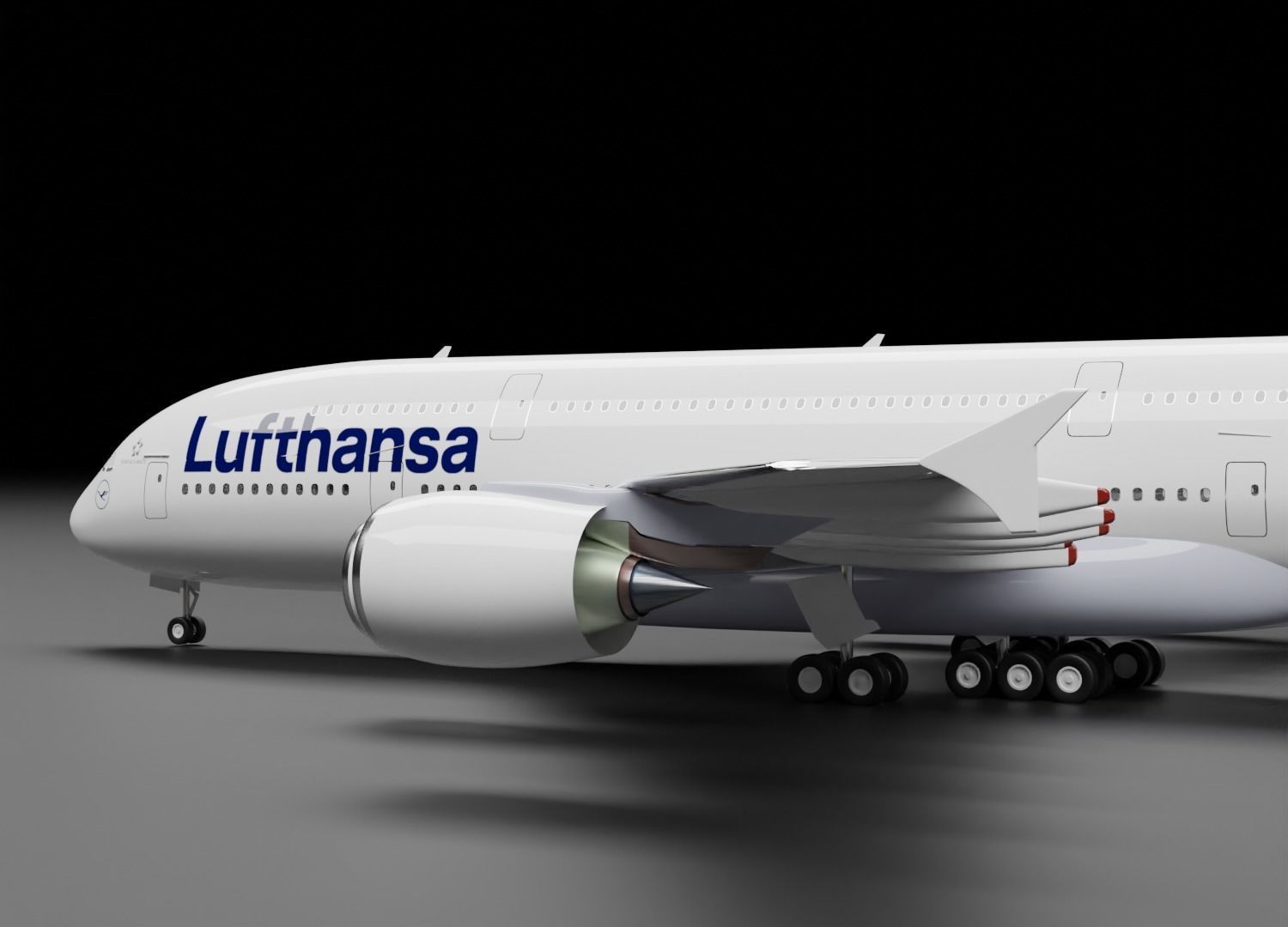Airbus A380-800 with Lufthansa Livery 3D model 3D model_4