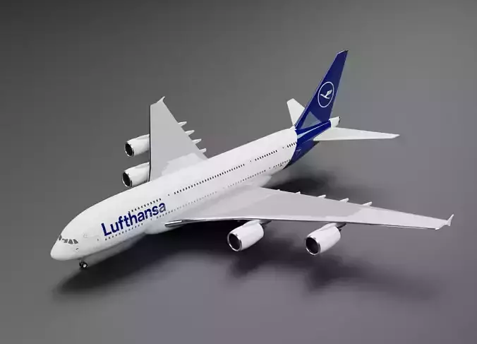 Airbus A380-800 with Lufthansa Livery 3D model 3D model