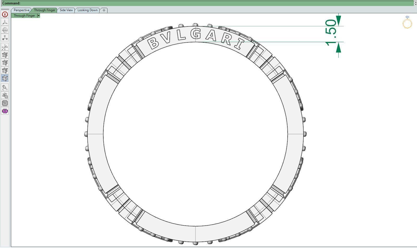 Diamond ring plus 3D print model_8