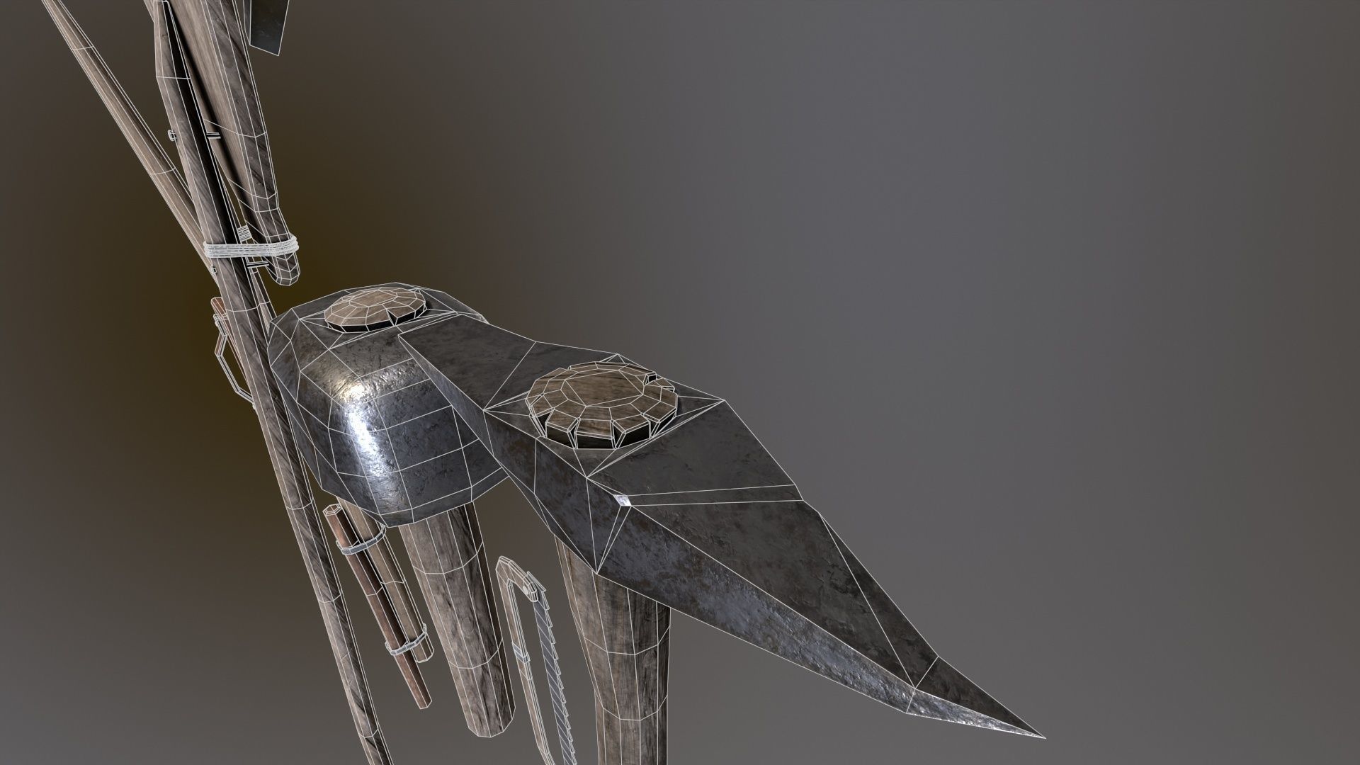 Medieval building tools old for gamedev Low-poly 3D model_11