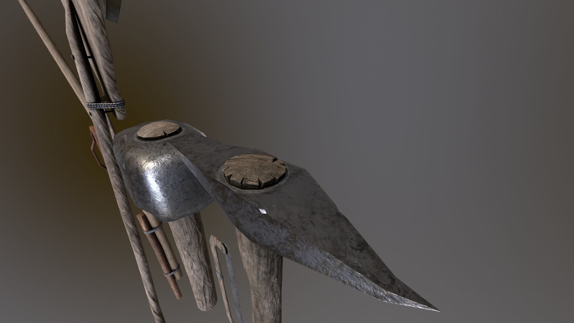 Medieval building tools old for gamedev Low-poly 3D model_12