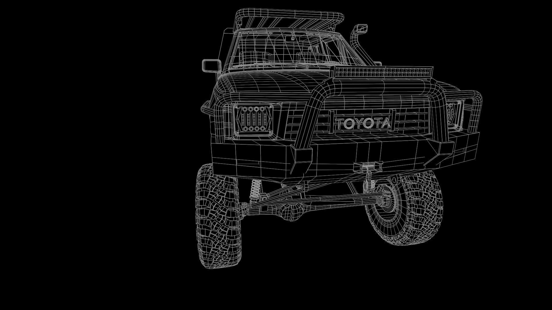 Toyota Hilux Ln106 1989 Low-poly 3D model_18