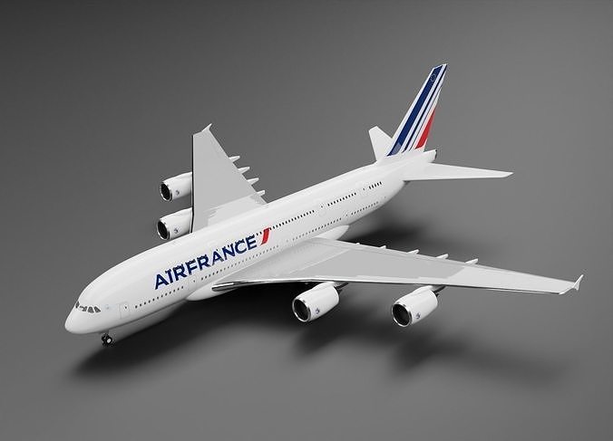 Airbus A380-800 with AirFrance Livery  3D model
