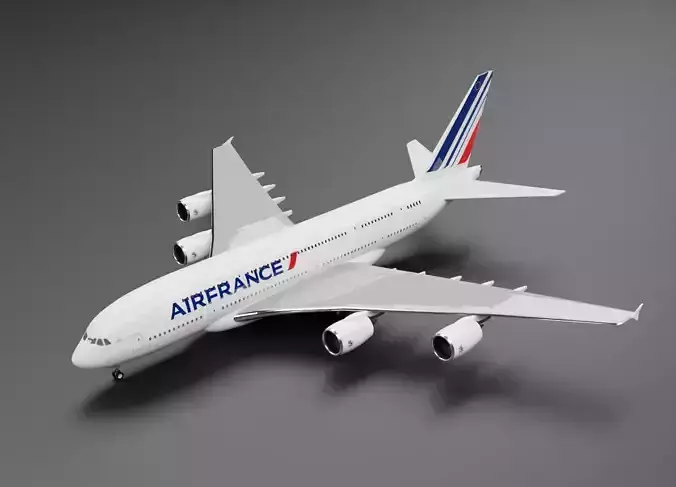 Airbus A380-800 with AirFrance Livery  3D model