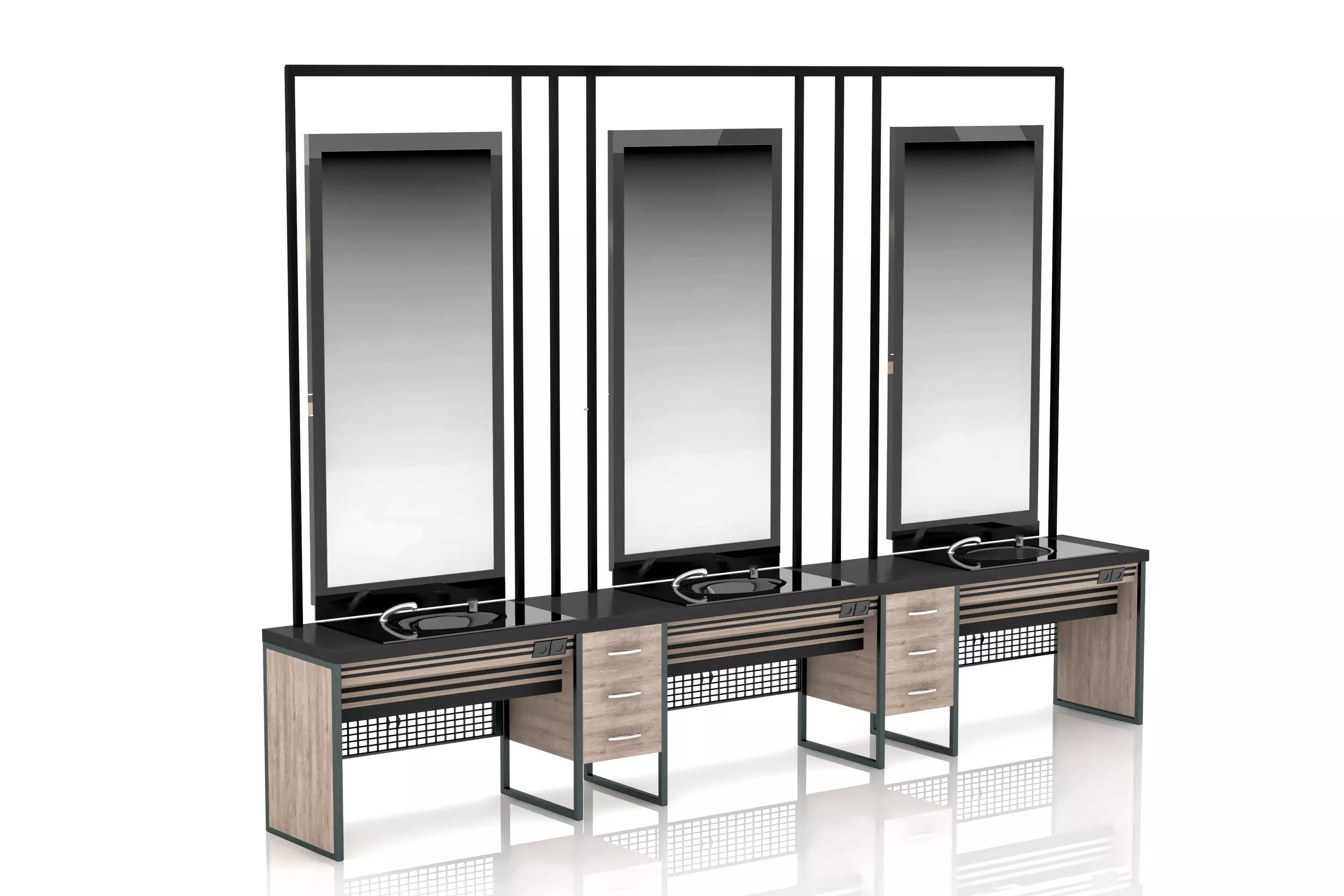 Barber Shop Furniture Model 3D model_0