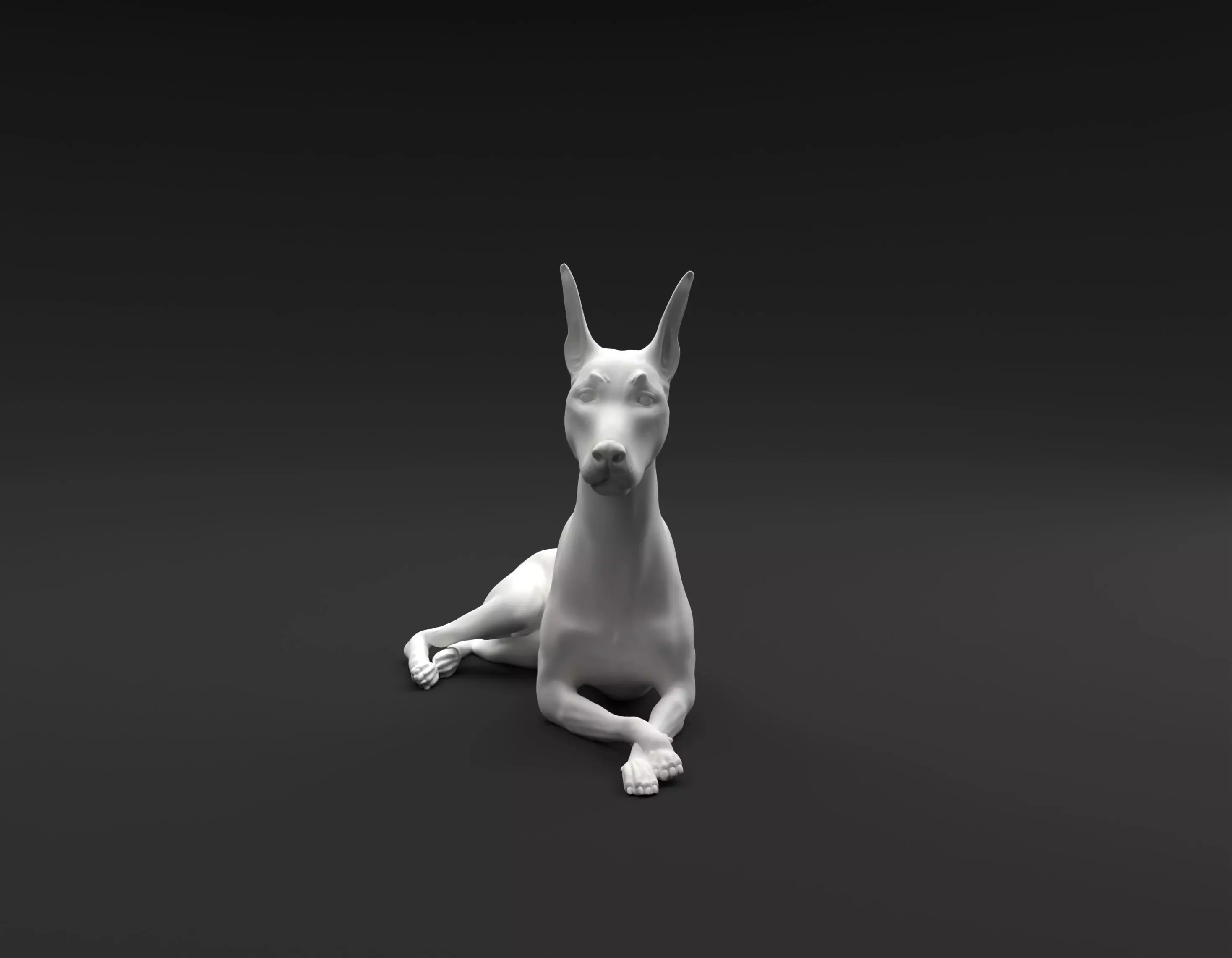 Doberman Pinscher laying down intended for 3D printing 3D print model