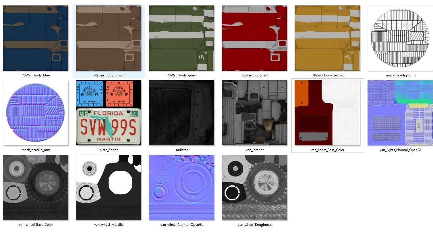 70s industrial van Low-poly 3D model_46