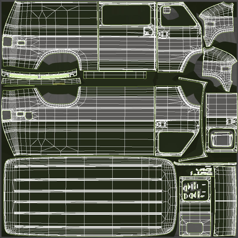 70s industrial van Low-poly 3D model_44