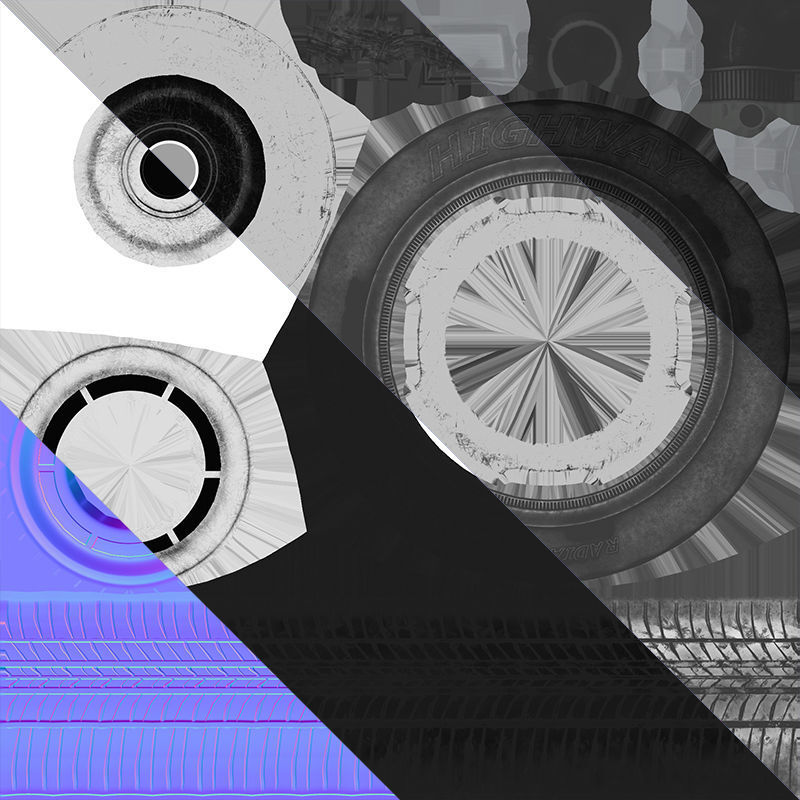 70s industrial van Low-poly 3D model_45