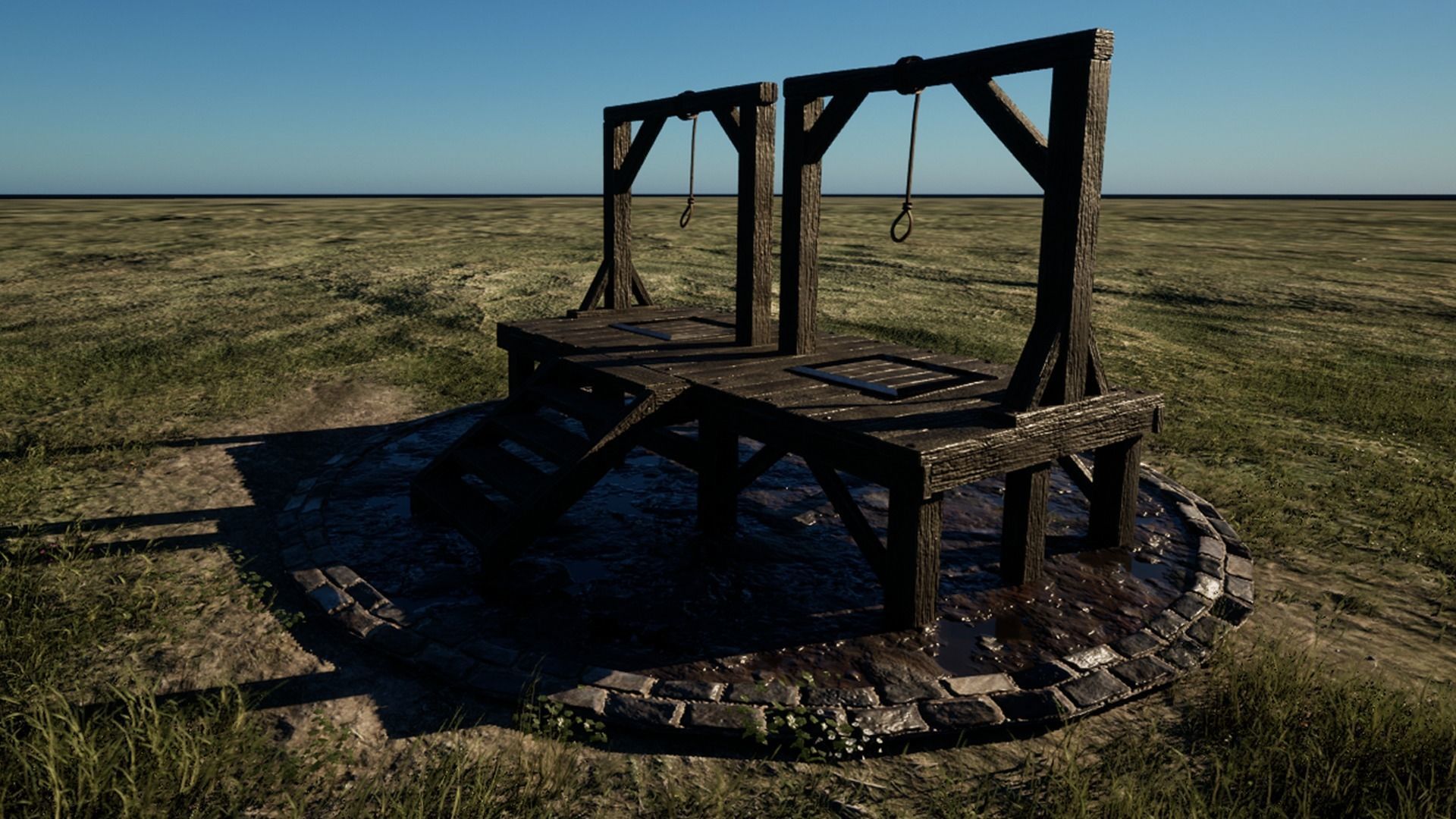 Medieval Gallows Model Unreal Engine and Game Ready Low-poly 3D model_3