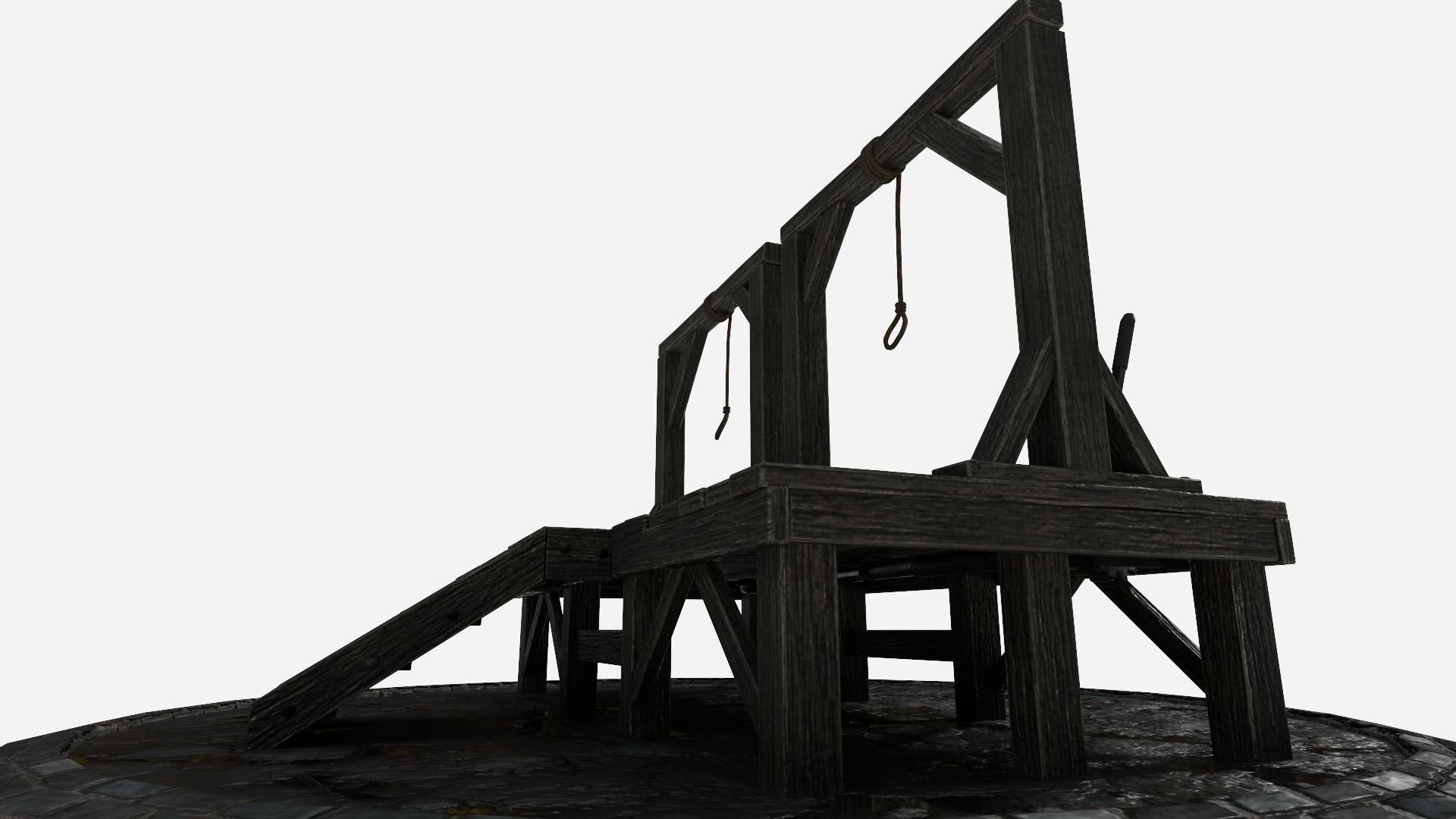 Medieval Gallows Model Unreal Engine and Game Ready Low-poly 3D model_15