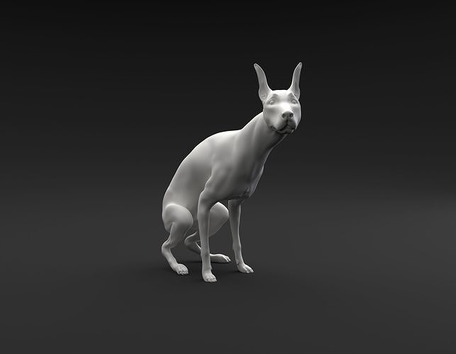 Doberman Pinscher pooping intended for 3D printing 3D print model