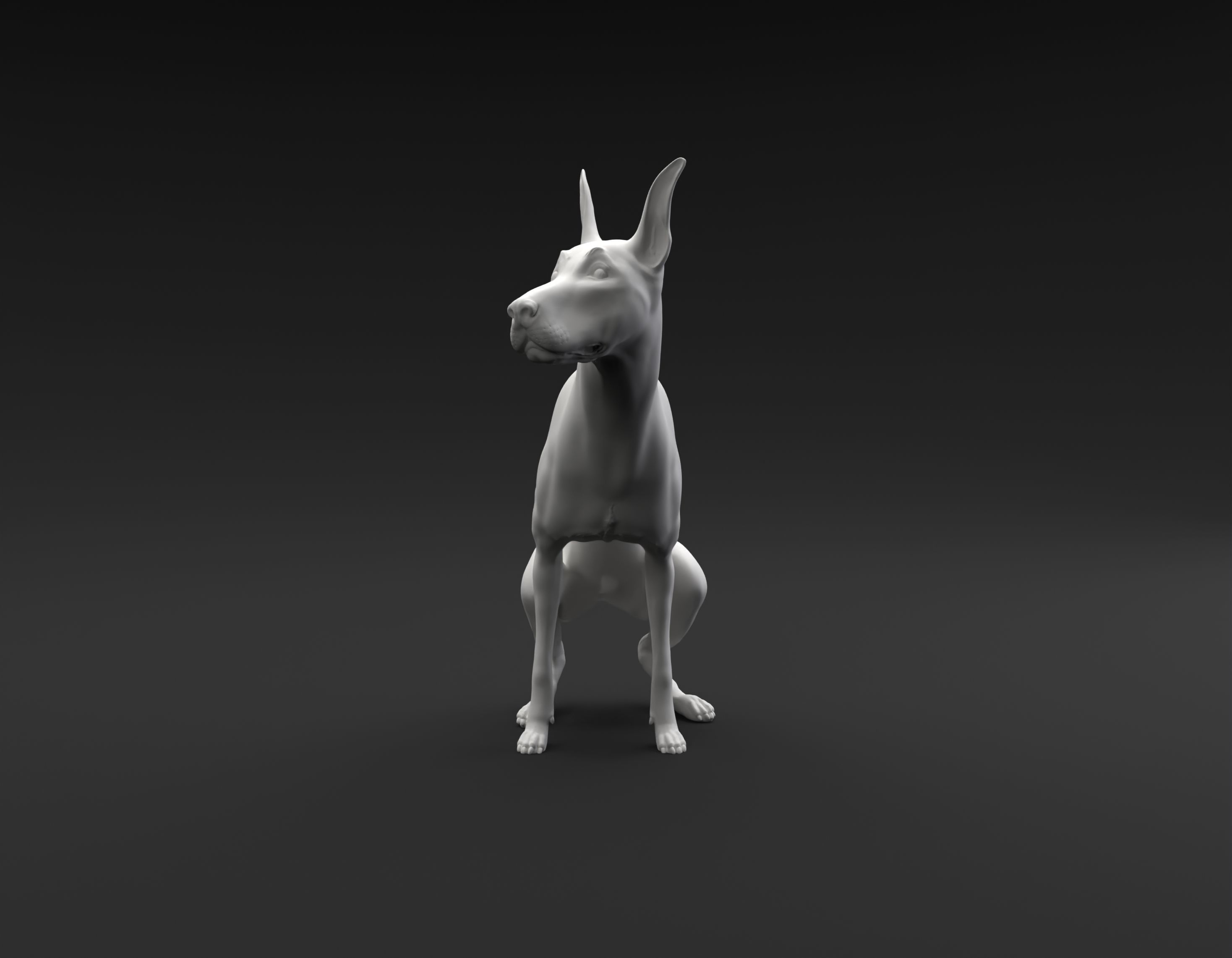 Doberman Pinscher pooping intended for 3D printing 3D print model_2