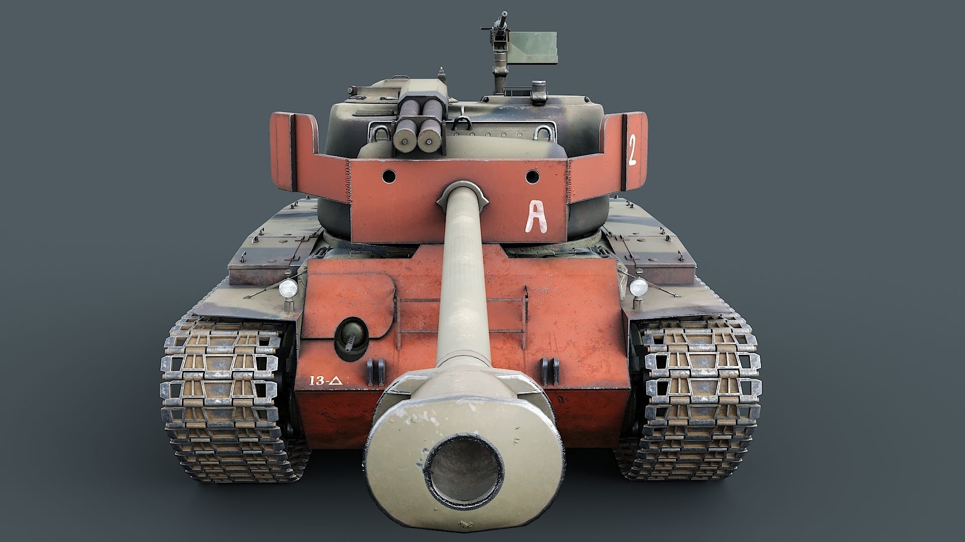 T26E1 Pershing Low-poly 3D model_11