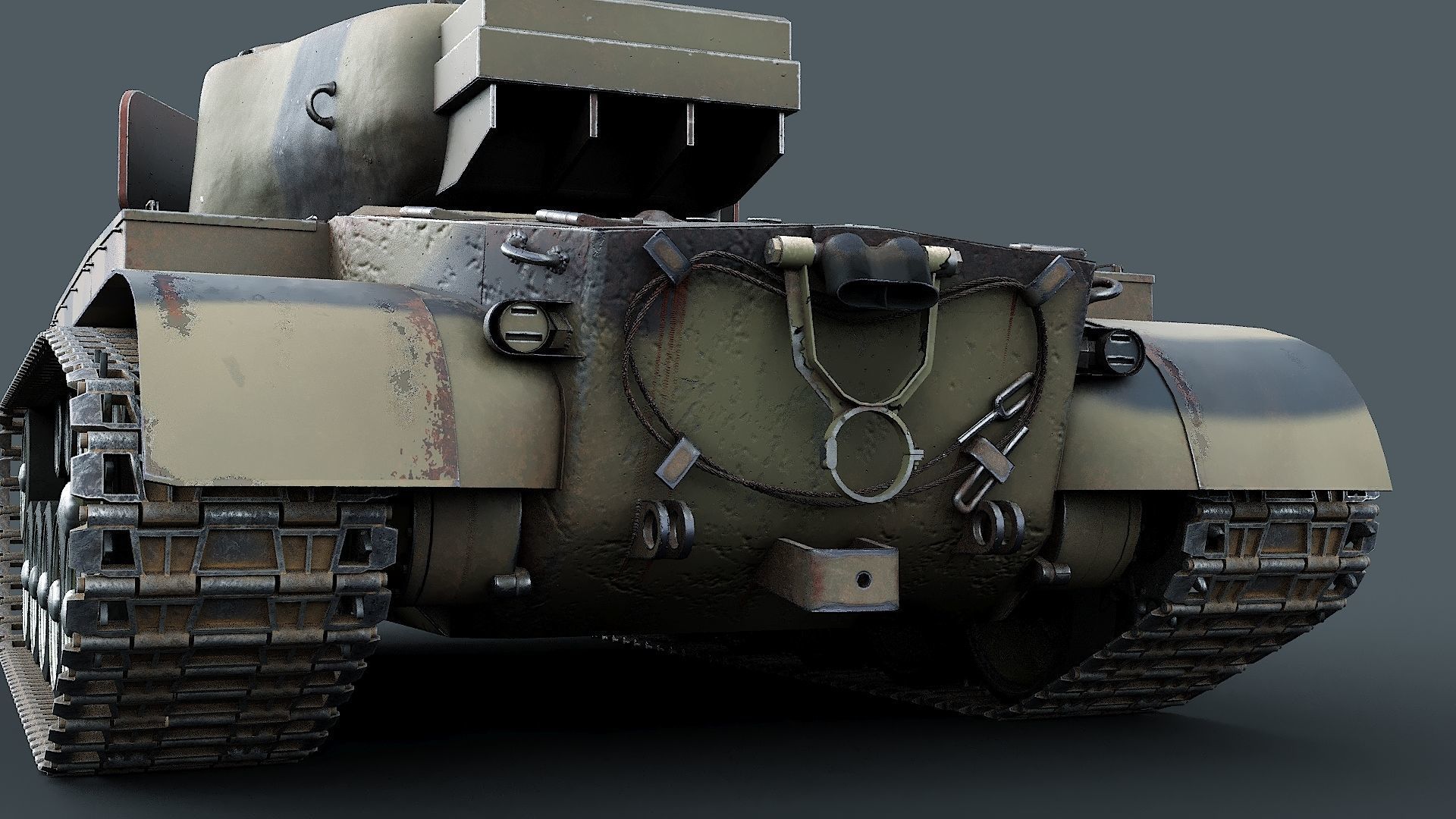 T26E1 Pershing Low-poly 3D model_12