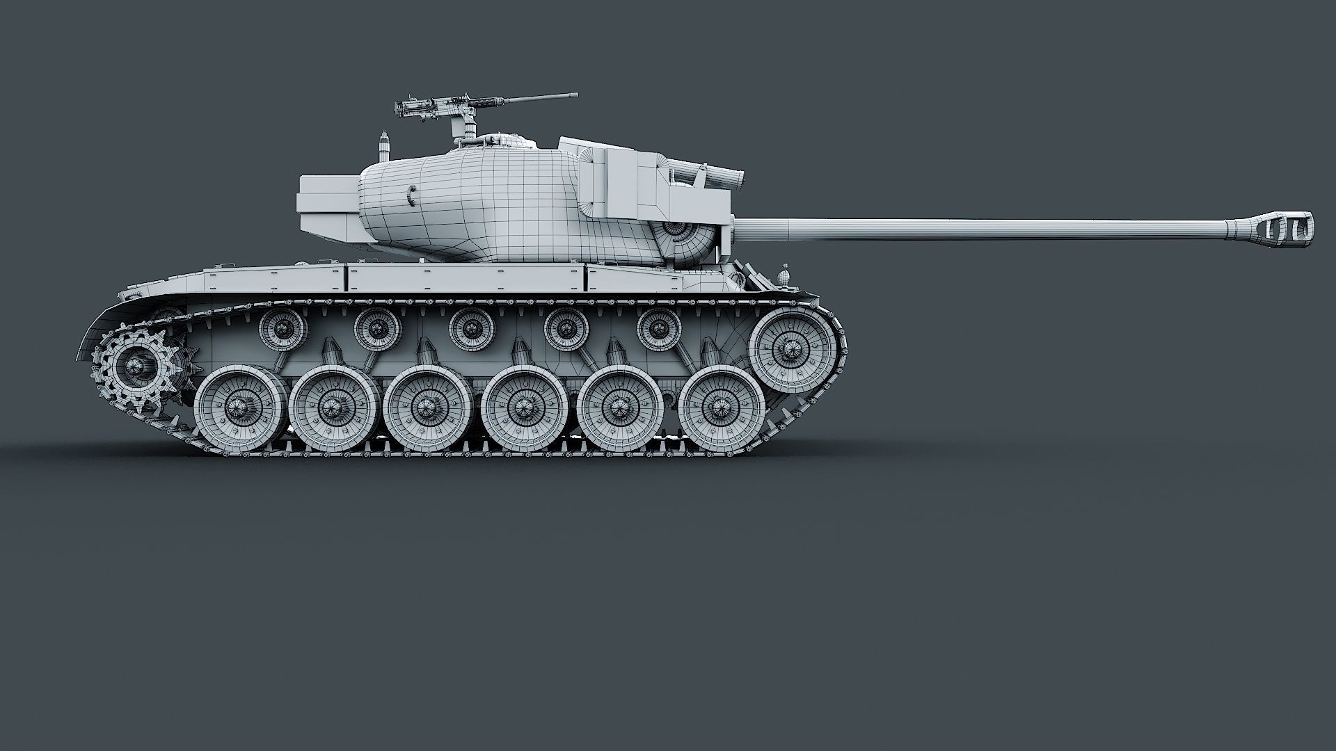 T26E1 Pershing Low-poly 3D model_27