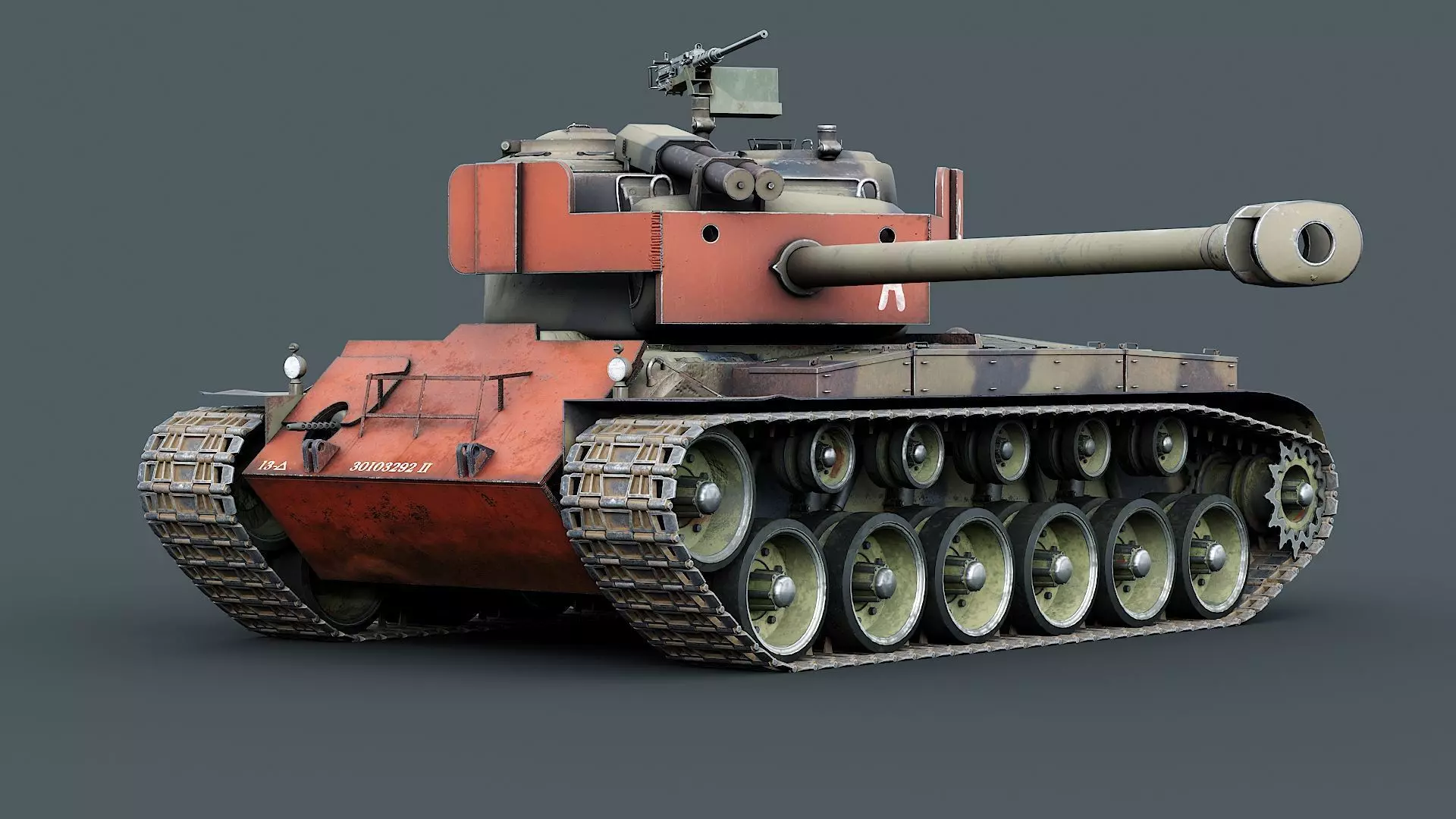 T26E1 Pershing Low-poly 3D model_0