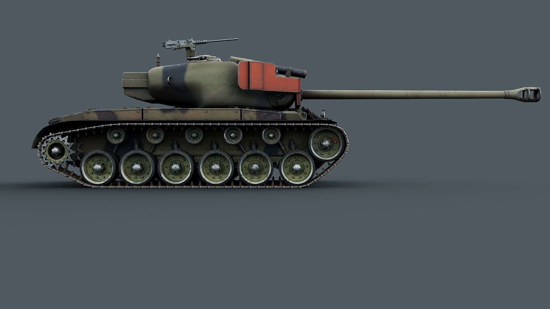 T26E1 Pershing Low-poly 3D model_8