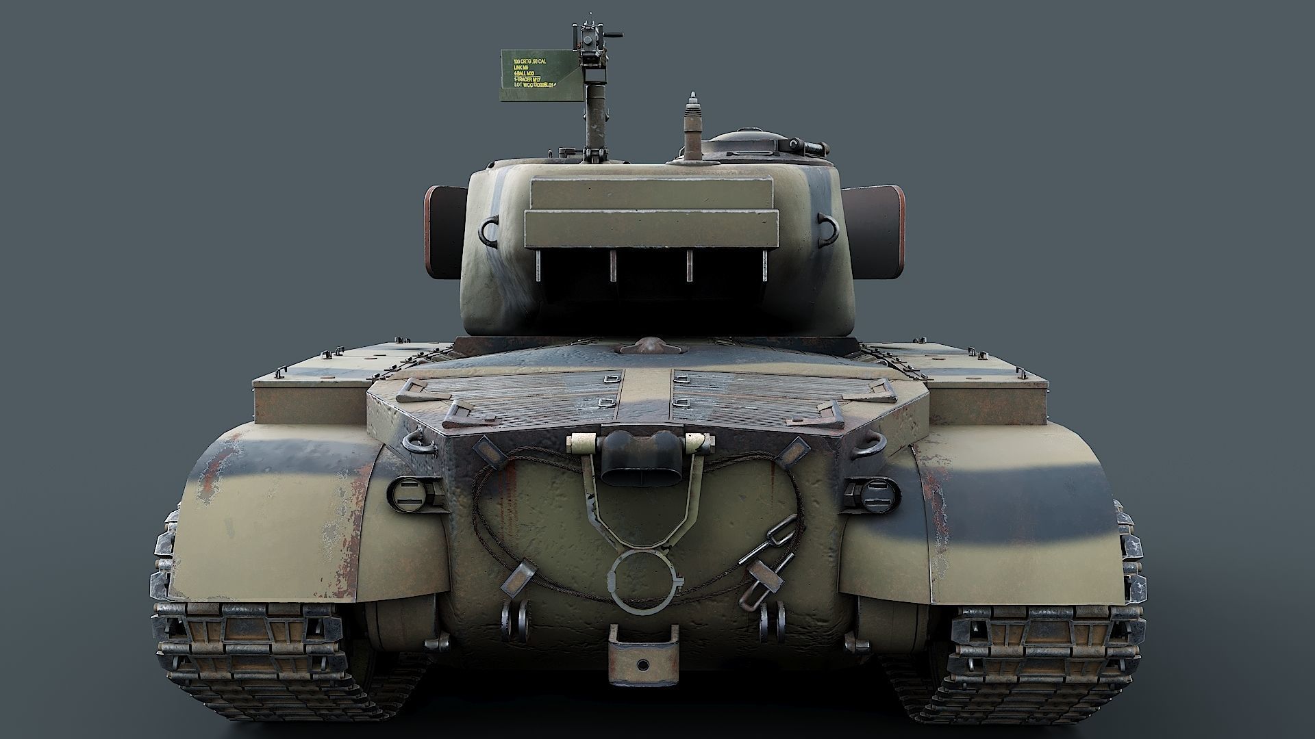 T26E1 Pershing Low-poly 3D model_6