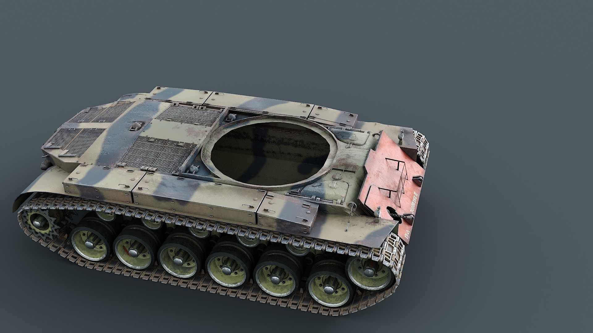T26E1 Pershing Low-poly 3D model_20