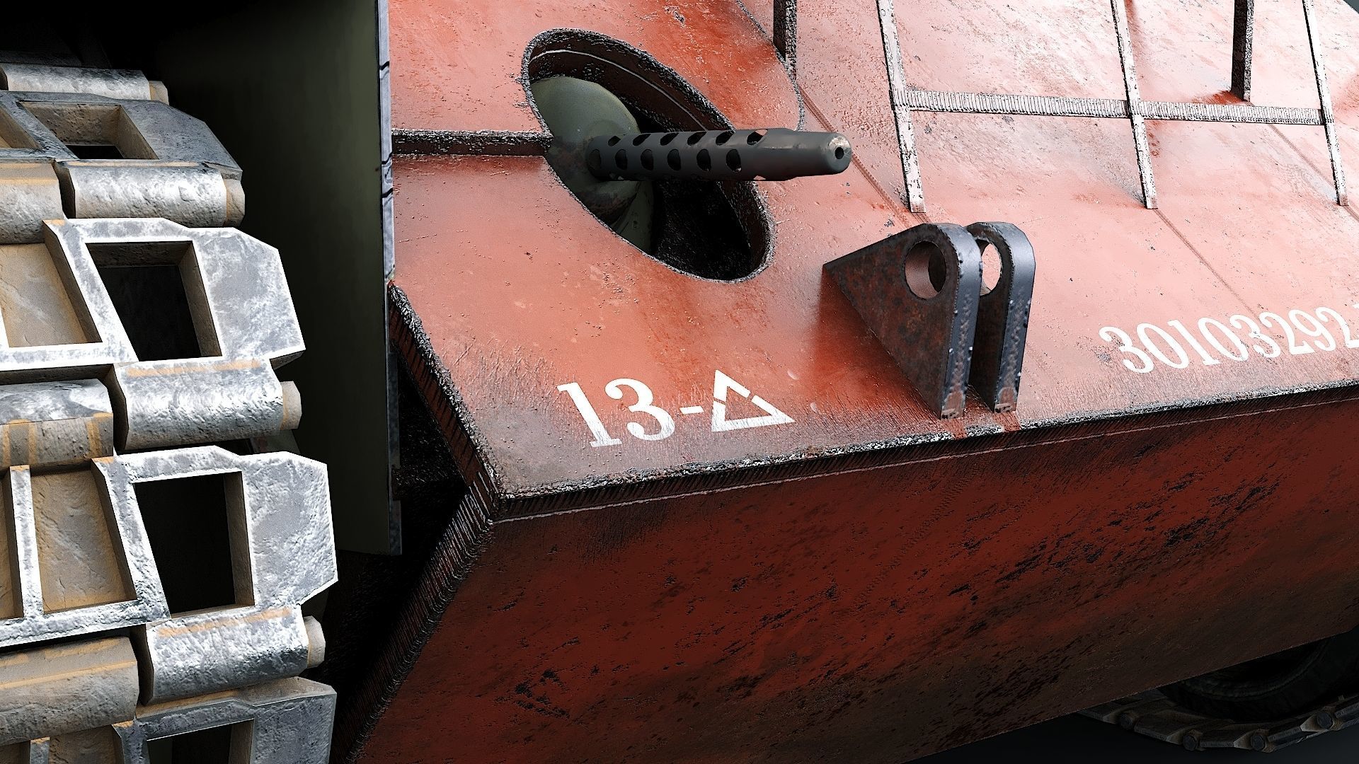 T26E1 Pershing Low-poly 3D model_16