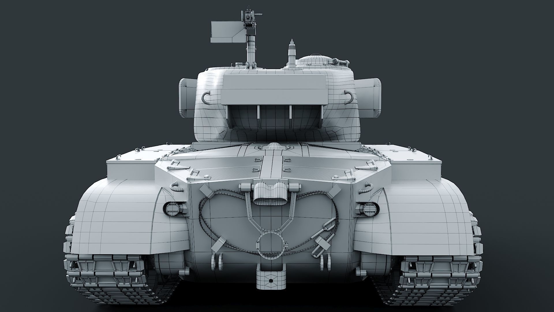 T26E1 Pershing Low-poly 3D model_25