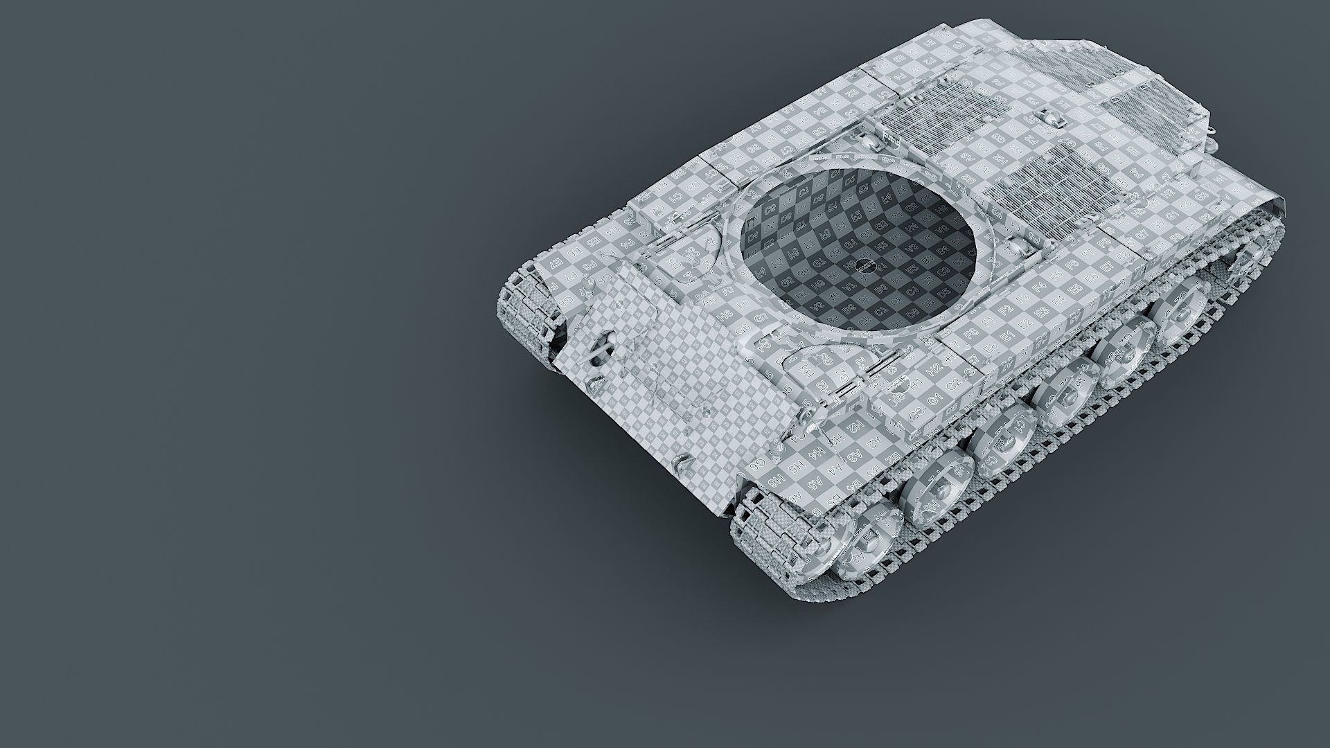 T26E1 Pershing Low-poly 3D model_35