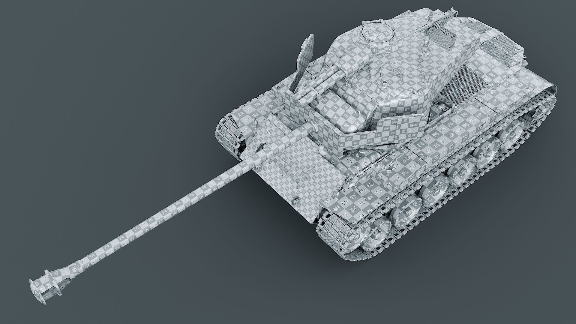T26E1 Pershing Low-poly 3D model_34