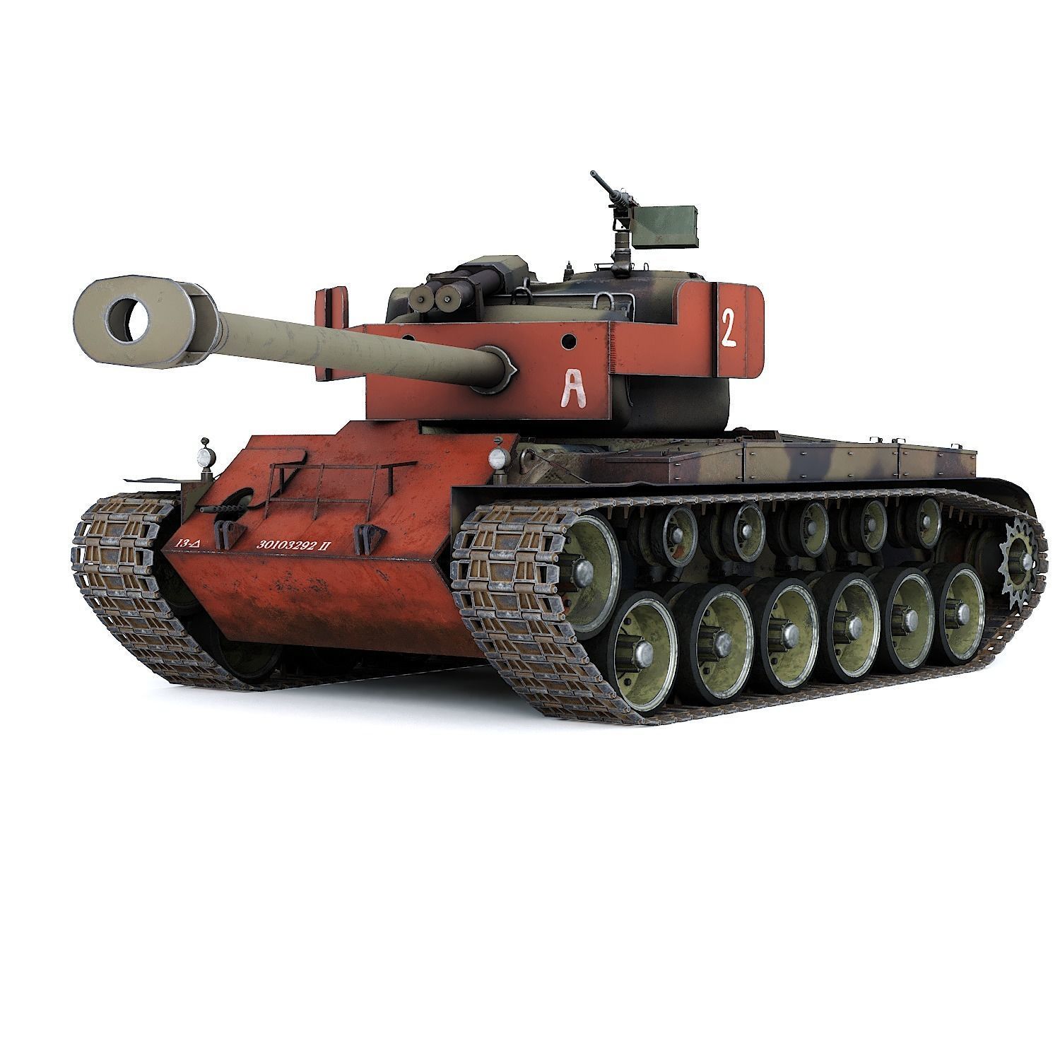 T26E1 Pershing Low-poly 3D model_22