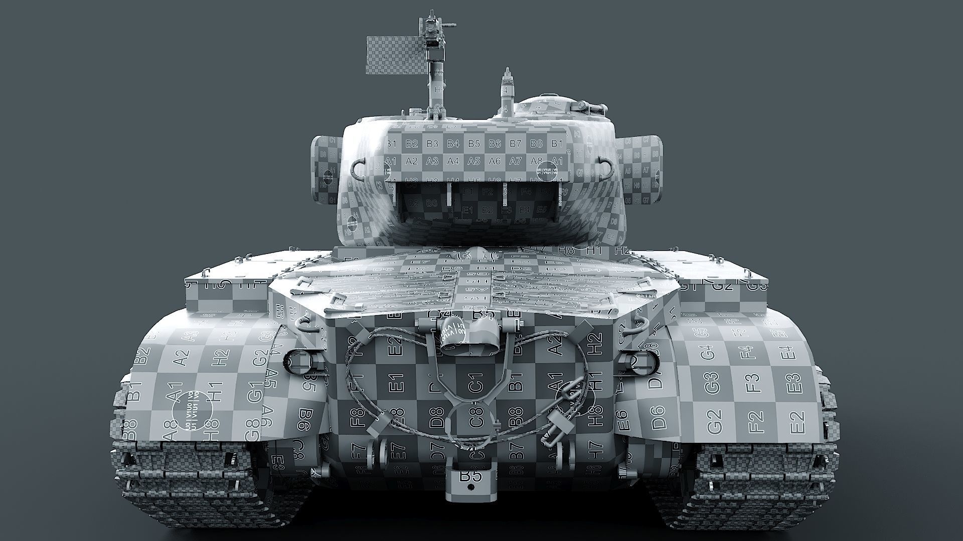 T26E1 Pershing Low-poly 3D model_33