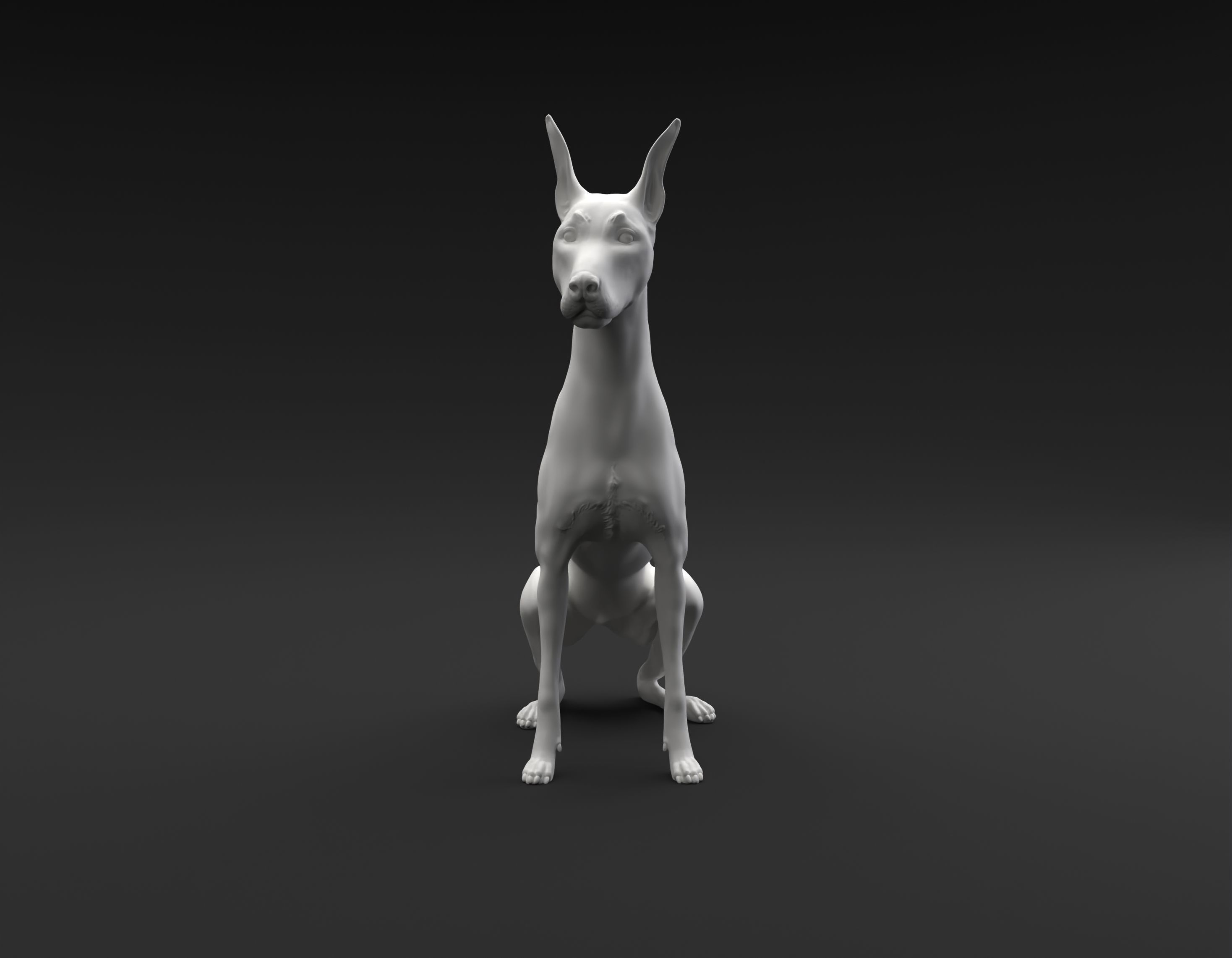 Doberman Pinscher sitting intended for 3D printing 3D print model_1