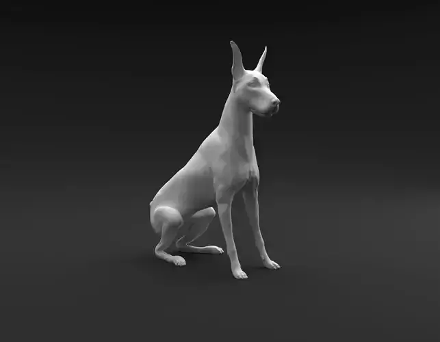 Doberman Pinscher sitting intended for 3D printing 3D print model